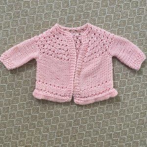 Handmade Pink Knut Infant Cardigan Sweater